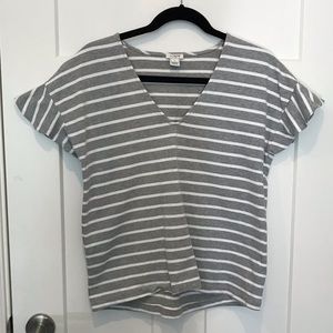 J.Crew Striped Flutter Sleeve Top - Size Medium